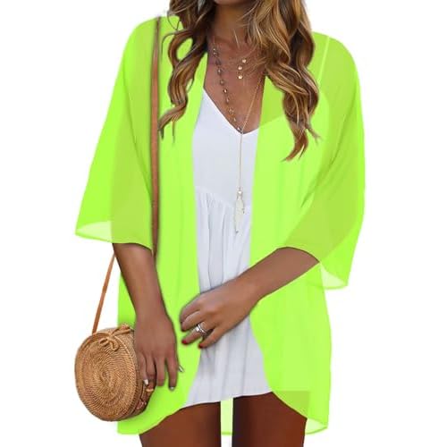 Women Kimono Cardigans Casual Summer Tops Cover up Open Front Floral Print Resort Wear