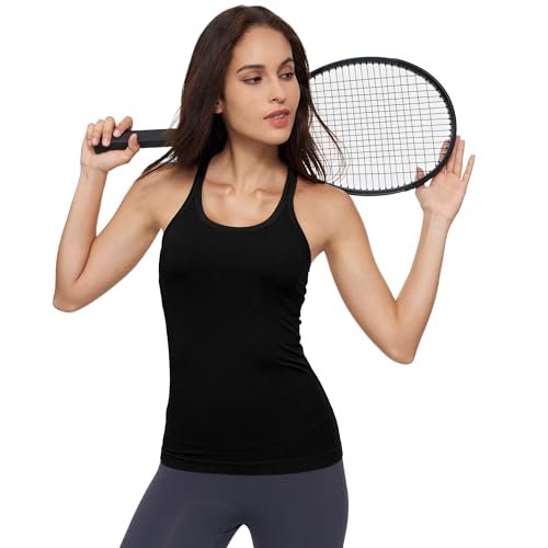 Sphinx Cat Yoga Racerback Tank Top with Built-In Padded Sports Bra - Black, Size 4