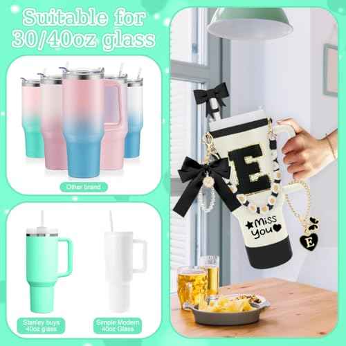 Stanley Cup Accessories Set,8Pcs Cup Accessories Including Straw Topper,Boot,Cup Charm,Stickers and Other Accessories,Suitable Accessories for Stanley