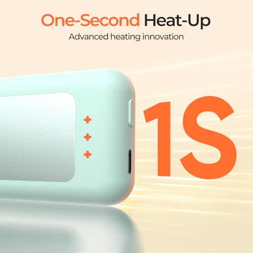 AI Hand Warmers Rechargeable, Reusable Portable Electric Hand Warmer, Fast Intelligent Heating in 1 Second, Gifts for Christmas, Outdoor, Golf, Hunting, Camping Accessories Cyan 2Pack