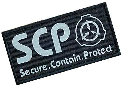 4Pcs Black SCP Foundation Special Containment Procedures Foundation Logo Military Hook Loop Tactics Morale Luminous Patch Tactical Bag Accessories, Tactical and Personal Defense