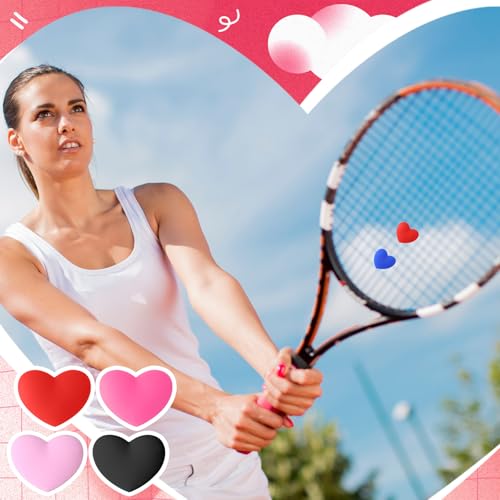 Heart Shaped Tennis Vibration Dampeners 24 Pack - Colorful Racket Accessories