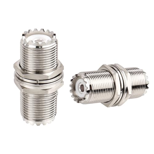 XRDS-RF 2 Pack UHF Female Bulkhead Connectors for Radio, CB, Marine, Wi-Fi - Impedance 50Ω