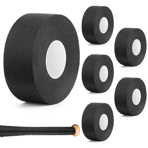 Black Baseball Bat Grip Tape 6 Pack 30ft Cloth Wrap for Softball & Baseball