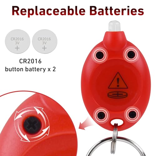 8 Pack Red LED Keychain Light, Red Light Mini Keychain Flashlights, Red Flashlight Keychain, Red Light Key Chain for Night Vision