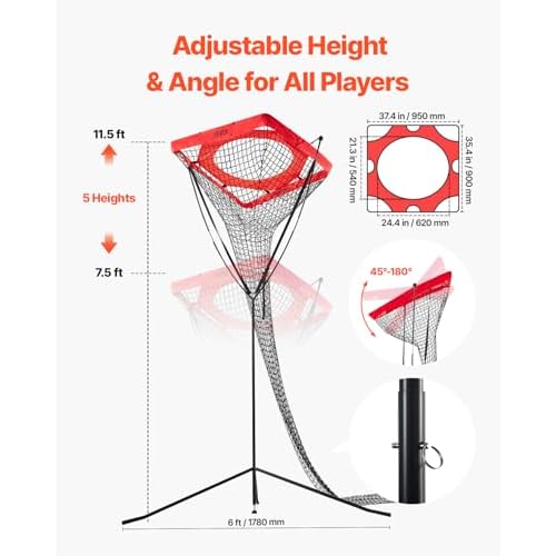 VEVOR Volleyball Training Net System,8 * 11/12 * 11ft/Pitching Practice/Spiking Practice/14 Net,Portable Net Station, Easy Setup Indoor Outdoor Target Net for Serving Spiking Setting
