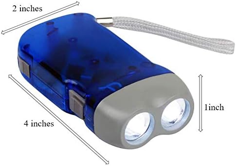 Hand Crank Emergency Flashlights - 4 Pack LED for Camping, Home & Car