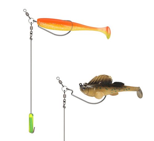 KTGCOZS Pack of 5 Fishing Rig Drop Shot Rigs #4/0 Hook ungsten Weight Walleye