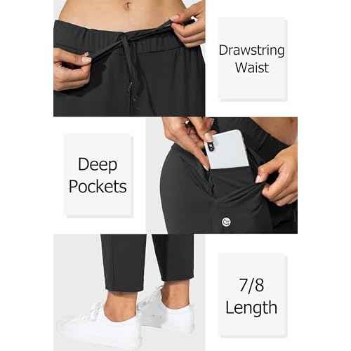 G Gradual Women's Pants with Deep Pockets 7/8 Stretch Ankle Sweatpants for Golf, Athletic, Lounge, Travel, Work