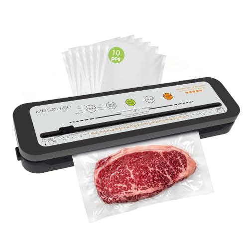 MegaWise Vacuum Sealer Machine Silver - Food Sealer with 80kPa & 4 Modes