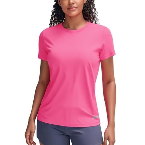 Zengjo Women's Short Sleeve Running Shirts UPF 50+ Sun Protection SPF Quick Dry Athletic Workout T-Shirts