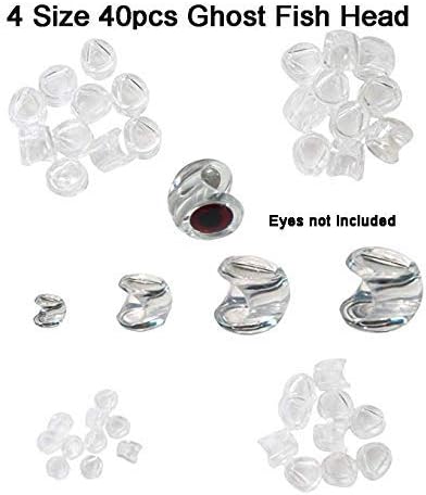 Aventik Weightless Dumbbells Eyese Making,Ghost Fish Head Fly Tying Materials Super Realistic Baitfish Skull Mask Design Ultra Light