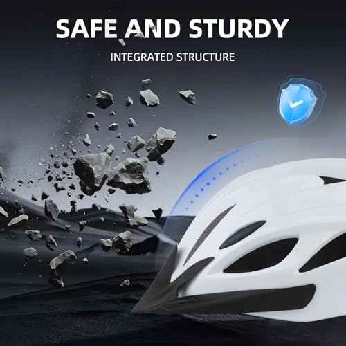 Adult Cycling Bike Helmet, Lightweight and Adjustable with Pads&Visor for Men and Women,Premium Quality Airflow Unisex Bicycle Helmet,Suggested Fit 57-62 cm