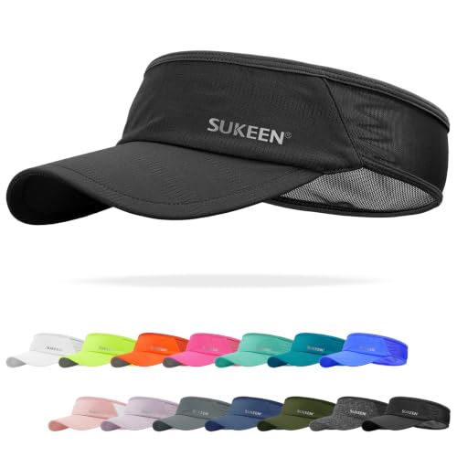 Lightweight Sports Sun Visor Hat for Men and Women - One Size, Black