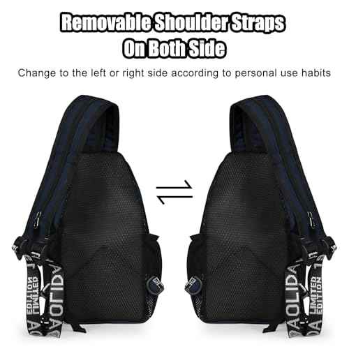 Convertible Sling Bag Crossbody Backpack with Headphone Jack Small Shoulder Chest Bag Casual Daypack for Women Men
