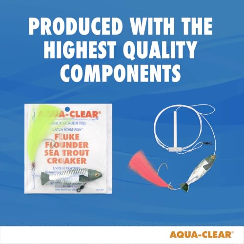 Aqua-Clear Hi-Lo Fishing Rig Teaser Lure Green/Silver Saltwater Tackle for Flounder Fluke Sea Trout Croaker