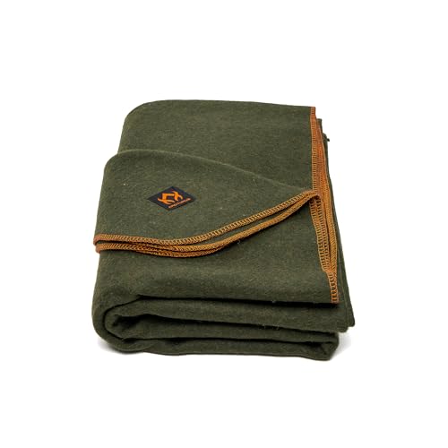 Arcturus Military Wool Blanket - Warm, Thick, Washable - Great for Outdoors, Camping, Stadium Blanket, Picnics, Travel - Car & Bushcraft Survival Kits