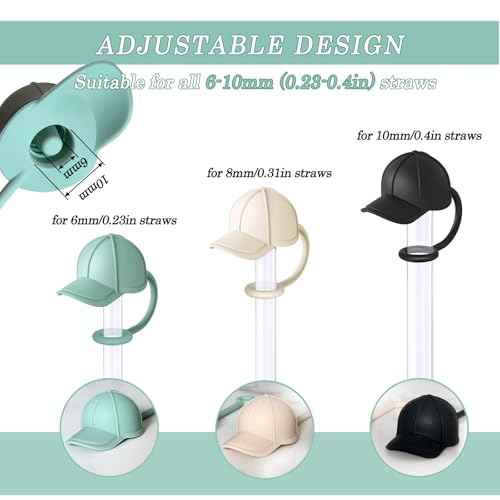 3Pcs Cute Straw Topper for Stanley Cup Straw Cover Cap, 2pcs Silicone Boot for Stanley 30/40oz Tumbler,Plus Cleaning Brush,6Pcs Cup Accessories for Men & Women