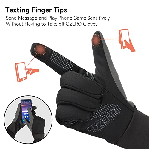 Women's Winter Touchscreen Gloves Black & Gray Medium - Warm & Windproof