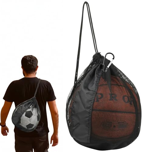 Sports Ball Carry Bag Mesh Backpack for Basketball Volleyball Soccer Rugby Football