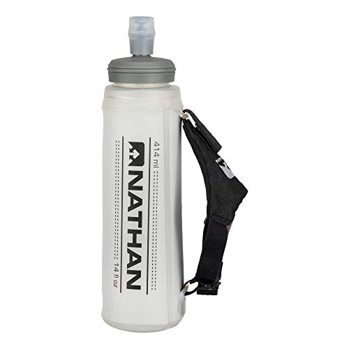 Nathan ExoDraw & ExoShot 2.0 Handheld Water Bottle - Reflective Silver, 18 Oz