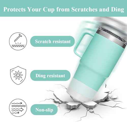 2 PCS Silicone Protective Boot for Yeti Rambler 20oz/25oz/30oz/35oz Tumbler, Anti-Slip Protective Silicone Water Bottle Bottom Boot Sleeve Cover for Yeti Tumbler [Transparent+Transparent]