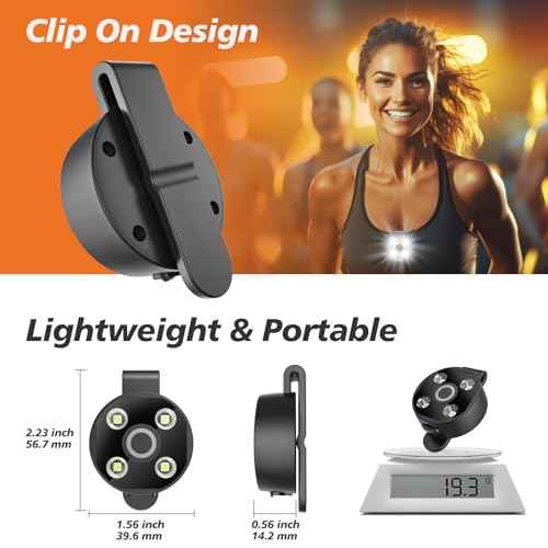 [2 Packs-Large Capacity Battery] Clip On Flashlight Running Lights For Runners Walking Light For Night Walking Wearable Flashlight LED Running Headlamp Rechargeable Light For Vest Chest Camping Dog