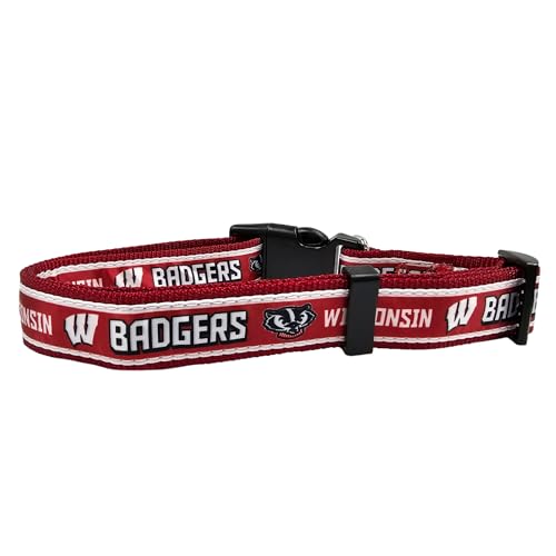 Small NCAA Wisconsin Badgers Pet Collar - Officially Licensed Sports Team Dog & Cat Accessory