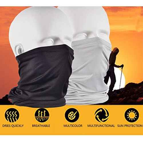 UV Face Cover Neck Gaiter Mask Dust Protection Magic Scarf Wind Bandana Balaclava for Summer Running Fishing 4 PCS