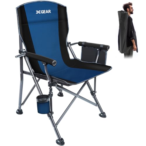 XGEAR Portable Camping Chair for Adults Outdoor Foldable Blue Variation