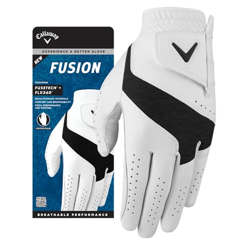 Callaway Golf Fusion Glove - White Charcoal Medium-Large Left Hand