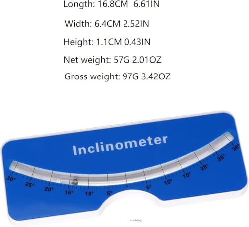 Portable Spinal Scoliometer for Measuring Spine Alignment with Metal Ball Insert