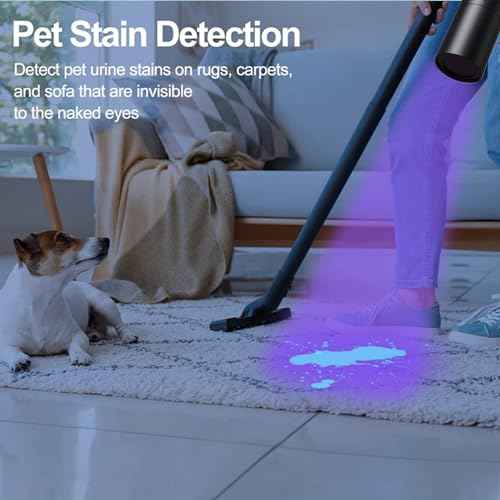 UV Flashlight Rechargeable 365nm Black Light for Pet Urine Detection,Small Ultraviolet Flashlight for Resin Curing,Rocks and Minerals,High Definition Pure Ultraviolet£¨Battery Included£©