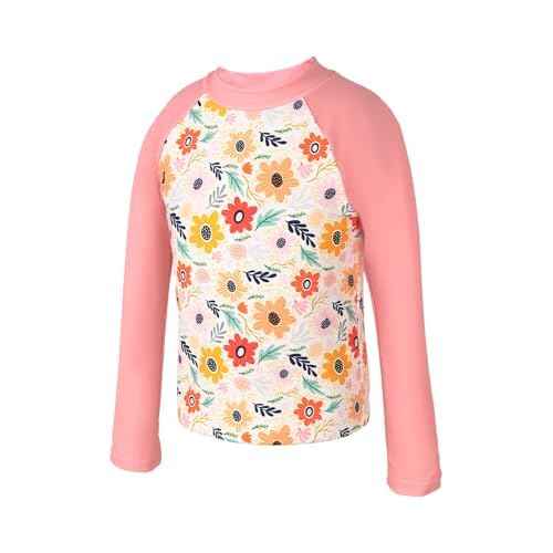 Girls Swimsuit,Toddler Girls Bathing Suit Long Sleeve Rush Guard Swimwear,UPF 50+ Quick Dry Summer Beach Swimsuit