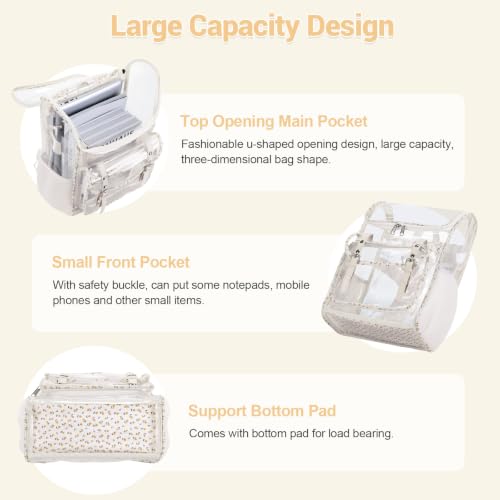 Yellow Floral Clear Backpack with Lunch Bag Set for Women & Men