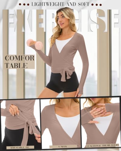 Women’s Wrap Tops Pack - Versatile Pilates & Ballet Layering with Thumbholes
