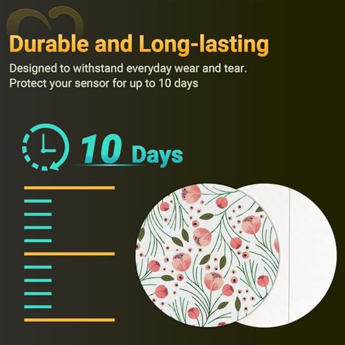 Flower Dexcom G7 Over Patches 10-Pack with Bump-Proof Hard Cap - Pink Flower, Purple Variation