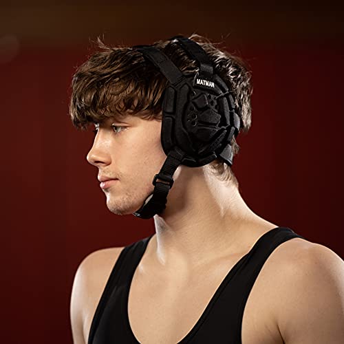 Matman Adult Wrestling Headgear Black - Medalist Protective Gear for Men & Women