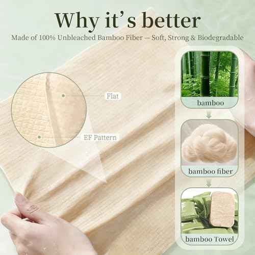Compressed Bamboo Towels, Unbleached Natural Color, Softer & Thicker, Eco-Friendly & Lint-Free Disposable Washcloths for Travel, Camping, Gym, Hiking, Home Use
