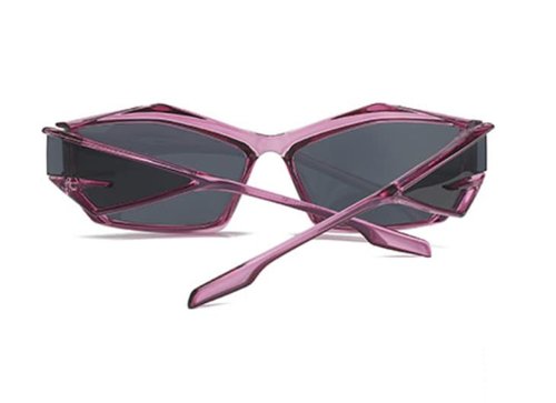 W&Y YING Y2K Sunglasses For Men Women Fashion Bat Trendy Futuristic Shields Wrap Around Sunglasses Cool Sports Glasses (Pink)