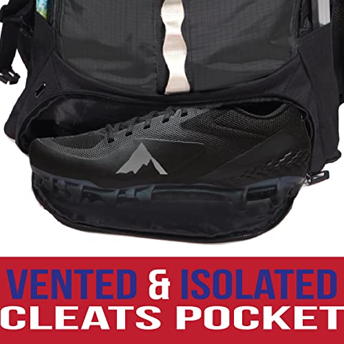 Athletico Lacrosse Bag - Extra Large Backpack for Field Hockey Equipment - Black