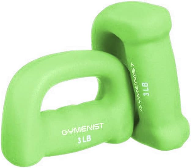 GYMENIST Set of 2 Hand Shaped Neoprene Exercise Workout Jogging Walking Cardio Dumbbells Pair