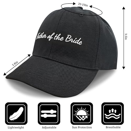 Father of the Bride Embroidered Bridal Hat - One Size Adjustable Cotton Cap