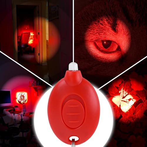 8 Pack Red LED Keychain Light, Red Light Mini Keychain Flashlights, Red Flashlight Keychain, Red Light Key Chain for Night Vision