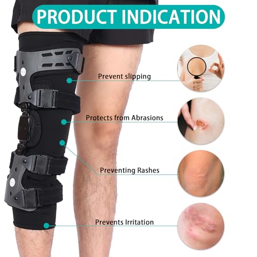 Large Knee Brace Undersleeve for Sensitive Skin and Post-Surgery Recovery - Black