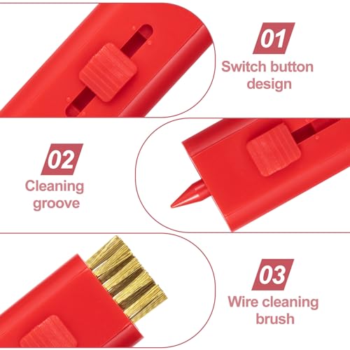 Retractable Golf Club Cleaner Brush Set - Red, 4 Pack Portable Groove & Putter Brush
