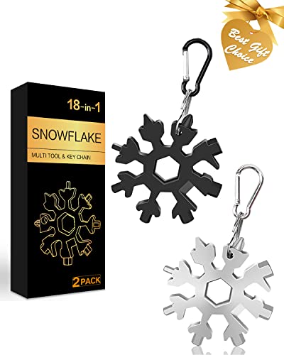 18-in-1 Snowflake Multitool for Adults Men Black & Silver Christmas Gift