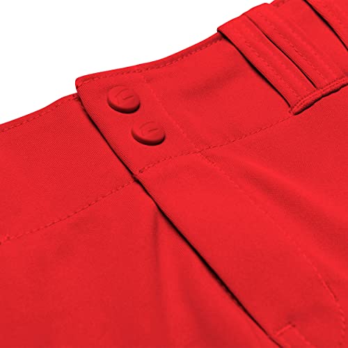 Women's Softball Pants - Low-Rise, Reinforced Knees, Small / Scarlet