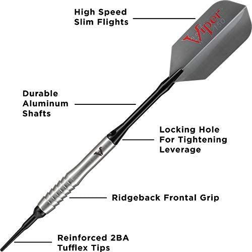 Viper V-Factor 90% Tungsten Soft Tip Darts with Storage/Travel Case