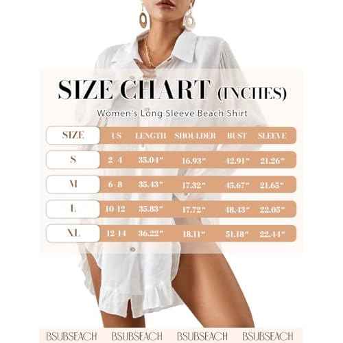Bsubseach Long Sleeve Swimsuit Coverup for Women Button Down Bathing Suit Cover Up Shirt Casual Beach Dress Black S
